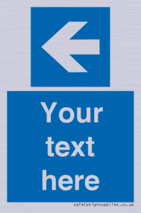 MA7919: Custom Directional signage blue up left arrow