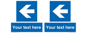 MA7919: Custom Directional signage blue up left arrow