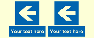 MA7919: Custom Directional signage blue up left arrow