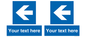 MA7919: Custom Directional signage blue up left arrow