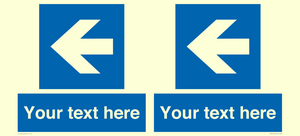 MA7919: Custom Directional signage blue up left arrow