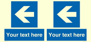 MA7919: Custom Directional signage blue up left arrow