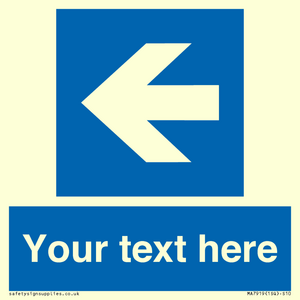 MA7919: Custom Directional signage blue up left arrow