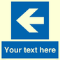 MA7919: Custom Directional signage blue up left arrow
