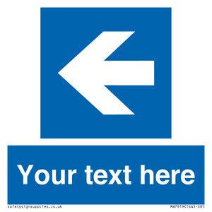 MA7919: Custom Directional signage blue up left arrow