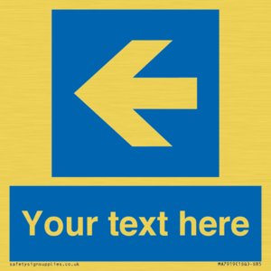 MA7919: Custom Directional signage blue up left arrow