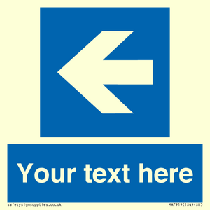 MA7919: Custom Directional signage blue up left arrow