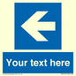 MA7919: Custom Directional signage blue up left arrow