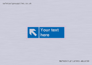 MA7920: Custom Directional signage blue left arrow