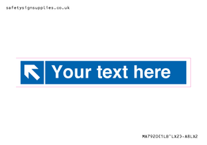 MA7920: Custom Directional signage blue left arrow