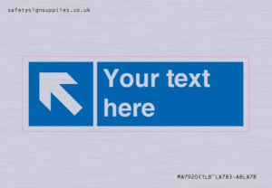 MA7920: Custom Directional signage blue left arrow
