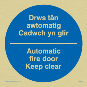 MA922: drws tan automatig cadwch yn