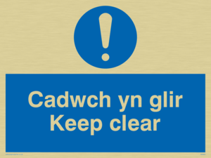 MA929: cadwch yn glir / keep clear - safety sign