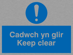 MA929: cadwch yn glir / keep clear - safety sign