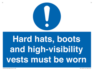 MC14935: Hard hats, boots and high-visibility vests must be worn
