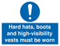 MC14935: Hard hats, boots and high-visibility vests must be worn