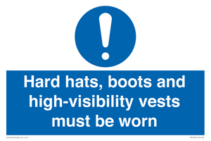 MC14935: Hard hats, boots and high-visibility vests must be worn