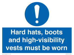 MC14935: Hard hats, boots and high-visibility vests must be worn