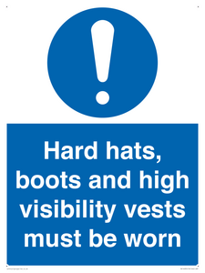 MC14935: Hard hats, boots and high-visibility vests must be worn