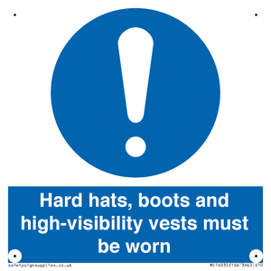 MC14935: Hard hats, boots and high-visibility vests must be worn