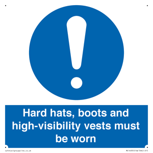 MC14935: Hard hats, boots and high-visibility vests must be worn