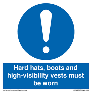MC14935: Hard hats, boots and high-visibility vests must be worn