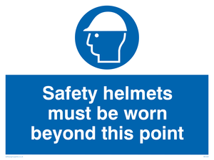 MC528: safety helmets must be worn beyond this point