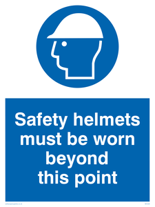 MC528: safety helmets must be worn beyond this point