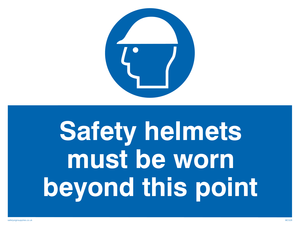 MC528: safety helmets must be worn beyond this point