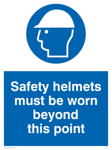 MC528: safety helmets must be worn beyond this point