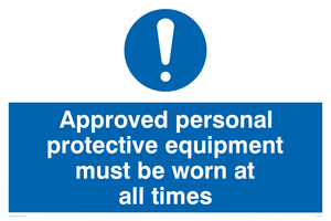 MC5427: Approved personal protective equipment must be worn