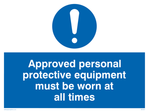 MC5427: Approved personal protective equipment must be worn
