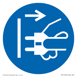 ME11395: Mandatory: Disconnect mains plug from electrical outlet