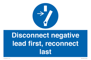 ME16553: Disconnect negative lead first, reconnect last