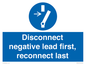 ME16553: Disconnect negative lead first, reconnect last