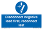 ME16553: Disconnect negative lead first, reconnect last