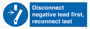 ME16553: Disconnect negative lead first, reconnect last