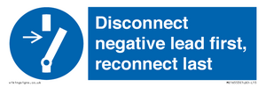 ME16553: Disconnect negative lead first, reconnect last