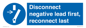 ME16553: Disconnect negative lead first, reconnect last