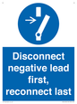 ME16553: Disconnect negative lead first, reconnect last