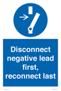 ME16553: Disconnect negative lead first, reconnect last