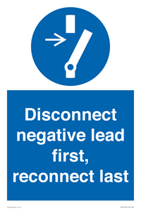 ME16553: Disconnect negative lead first, reconnect last