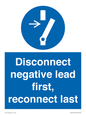 ME16553: Disconnect negative lead first, reconnect last