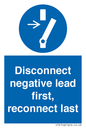 ME16553: Disconnect negative lead first, reconnect last