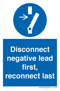 ME16553: Disconnect negative lead first, reconnect last