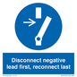 ME16553: Disconnect negative lead first, reconnect last