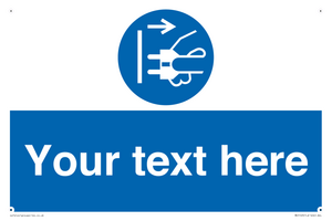 ME5163: Custom Disconnect Mains Plug Sign