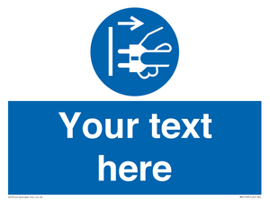 ME5163: Custom Disconnect Mains Plug Sign