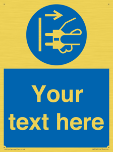 ME5163: Custom Disconnect Mains Plug Sign
