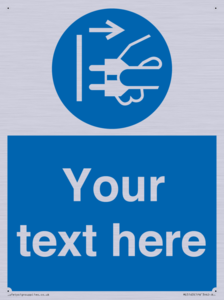 ME5163: Custom Disconnect Mains Plug Sign